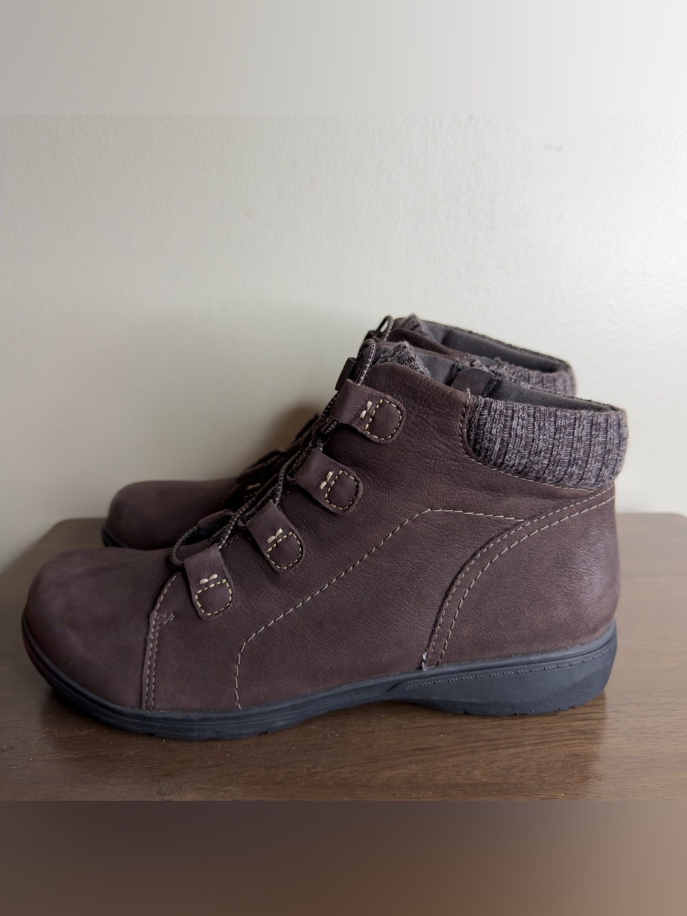Clarks Carleigh Jade Brown Leather Boots Sz 11 Womens